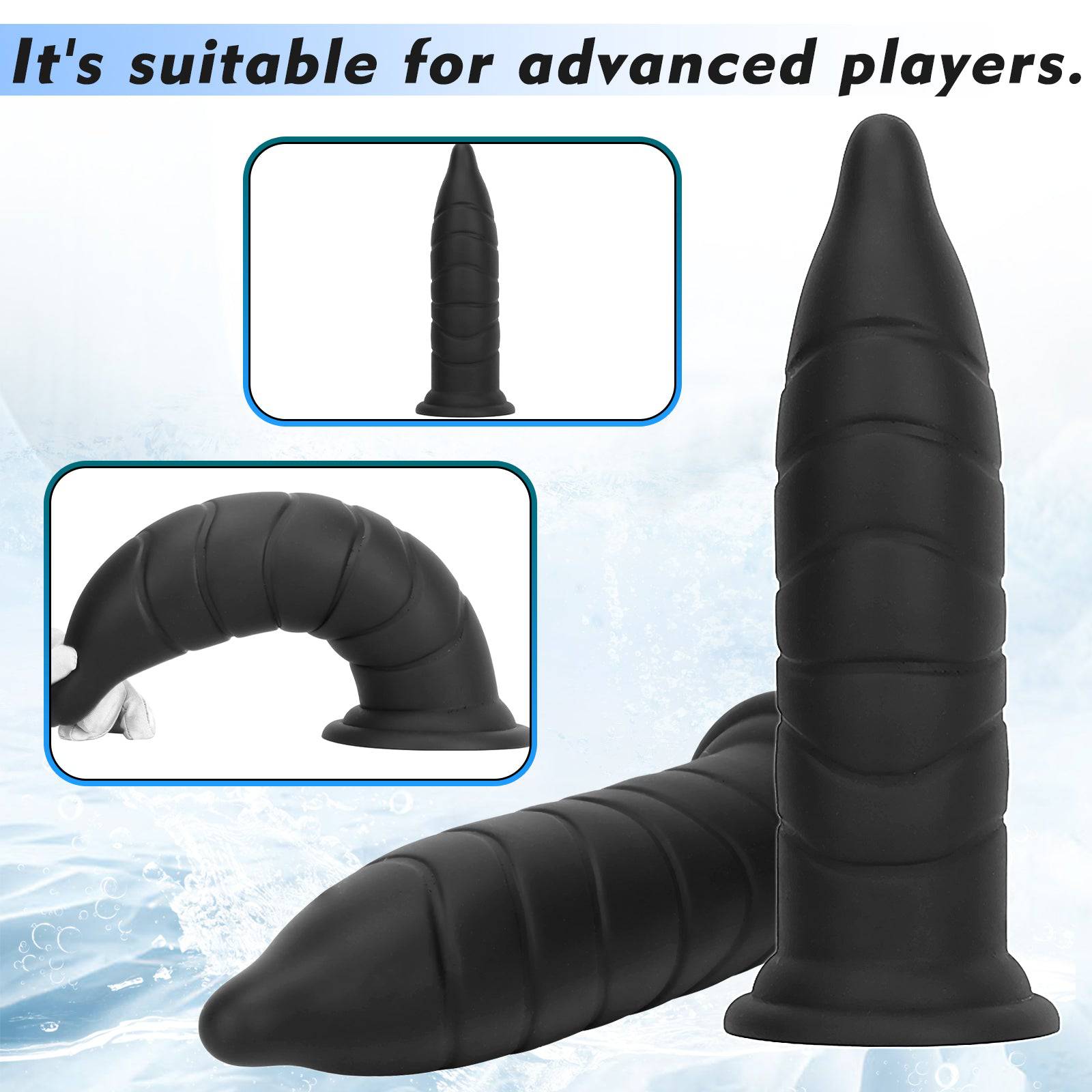 Tress 14 Inch Black Thick Butt Plug Dildo - Tarisss Sex Toy Store