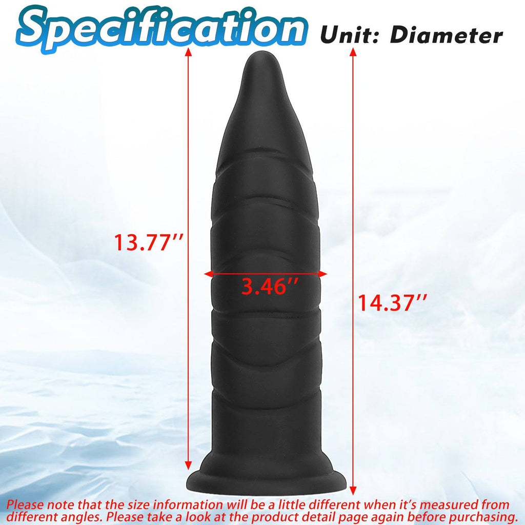 Tress 14 Inch Black Thick Butt Plug Dildo - Tarisss Sex Toy Store