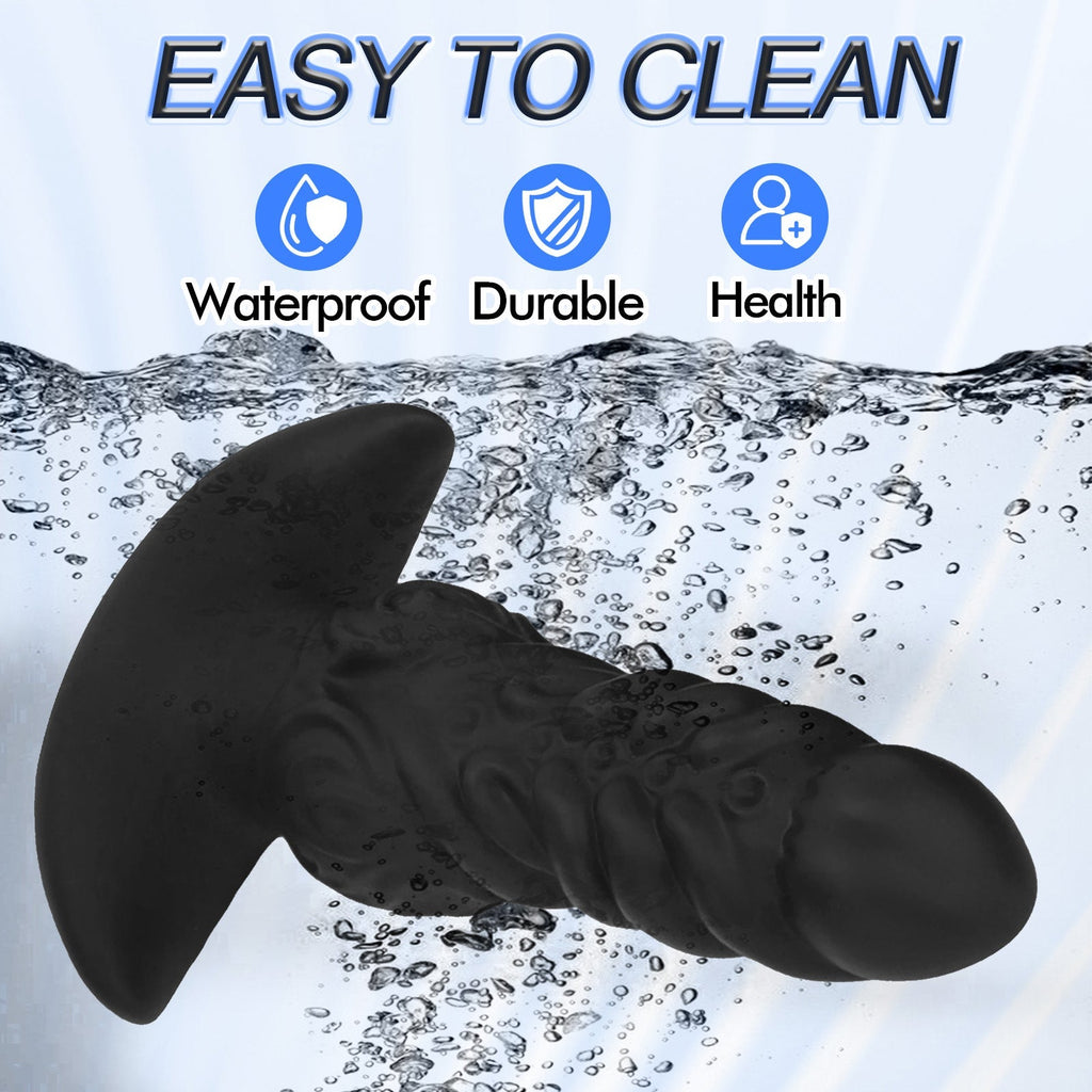 Twisted Design Black Silicone Plug with Base - Tarisss Sex Toy Store