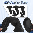 Twisted Design Black Silicone Plug with Base - Tarisss Sex Toy Store