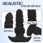 Twisted Design Black Silicone Plug with Base - Tarisss Sex Toy Store