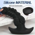Twisted Design Black Silicone Plug with Base - Tarisss Sex Toy Store