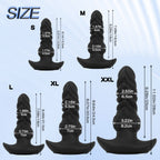 Twisted Design Black Silicone Plug with Base - Tarisss Sex Toy Store