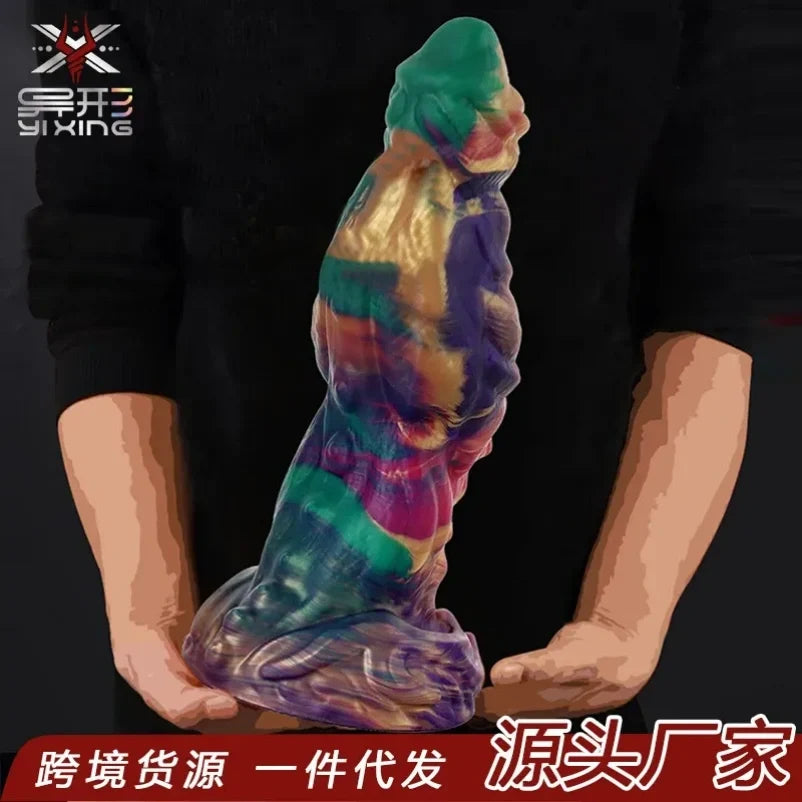 Colossal Dragon Fantasy Dildo – Platinum Liquid Silicone Monster Dildo for Deep Anal & Vaginal Pleasure | Domlust