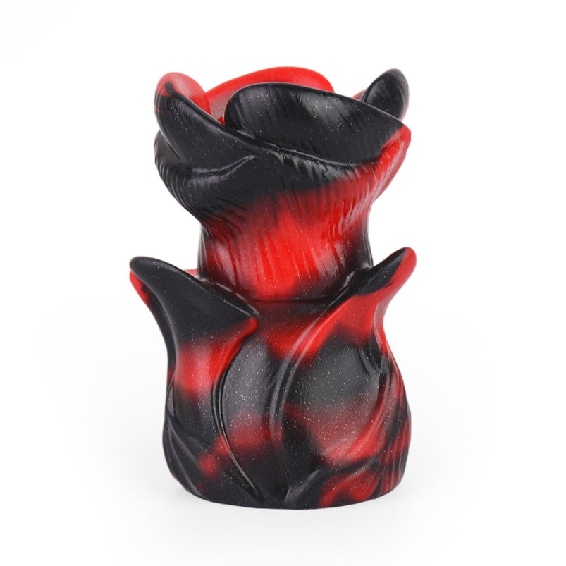 Yukina Fantasy Mouth Gag - Red-Black Rose Silicone Ballgag Leather Kinky Sex Toys