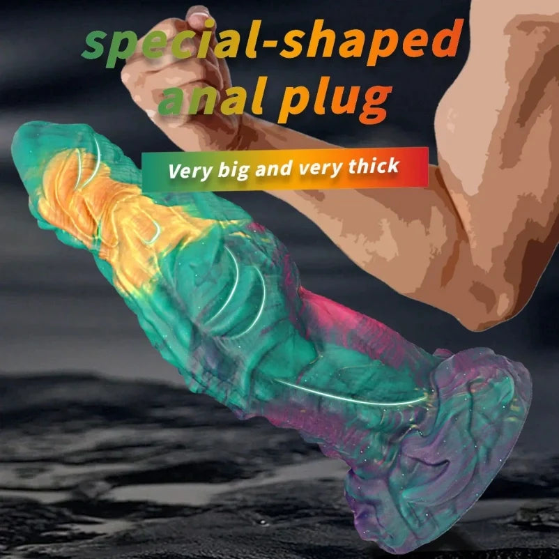 Colossal Dragon Fantasy Dildo – Platinum Liquid Silicone Monster Dildo for Deep Anal & Vaginal Pleasure | Domlust