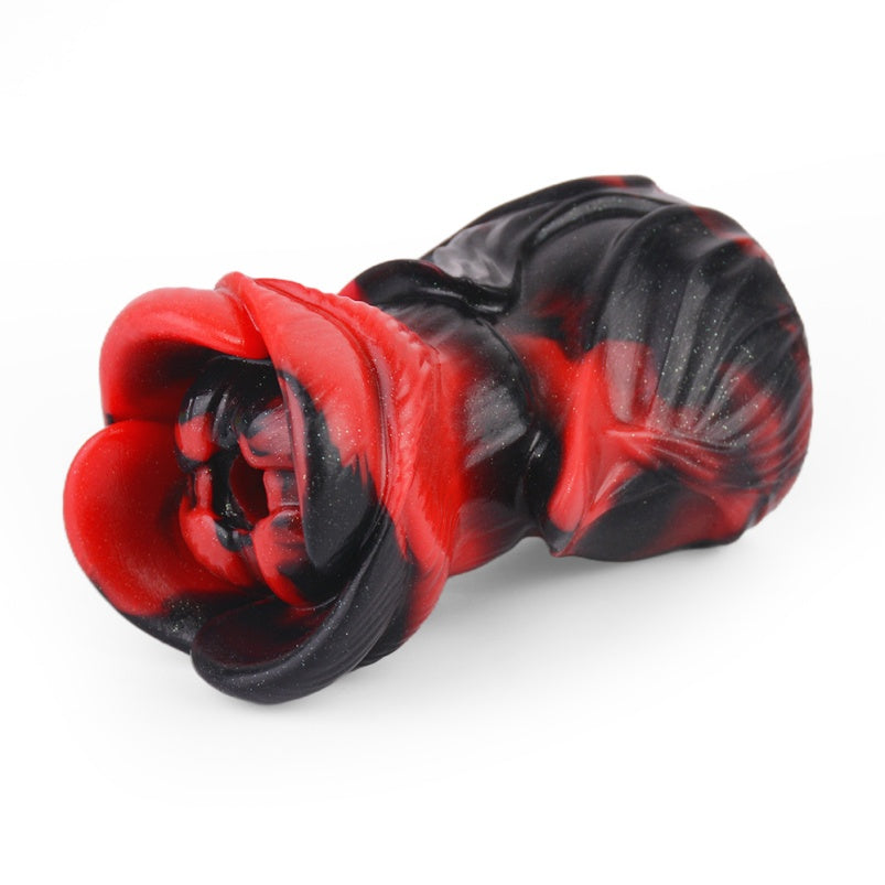 Yukina Fantasy Mouth Gag - Red-Black Rose Silicone Ballgag Leather Kinky Sex Toys