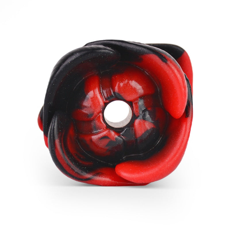 Yukina Fantasy Mouth Gag - Red-Black Rose Silicone Ballgag Leather Kinky Sex Toys