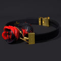 Yukina Fantasy Mouth Gag - Red-Black Rose Silicone Ballgag Leather Kinky Sex Toys