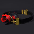 Yukina Fantasy Mouth Gag - Red-Black Rose Silicone Ballgag Leather Kinky Sex Toys
