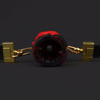 Yukina Fantasy Mouth Gag - Red-Black Rose Silicone Ballgag Leather Kinky Sex Toys