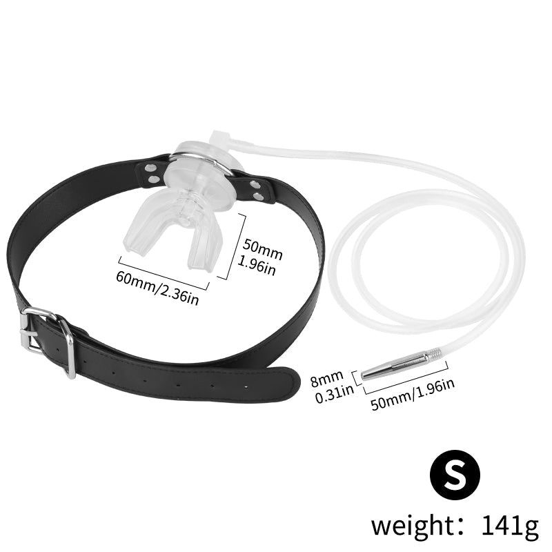 U - Shaped Mouth Gag with Urethral Sound Attachment – Adjustable Strap BDSM Training Set - Tarisss Sex Toy Store
