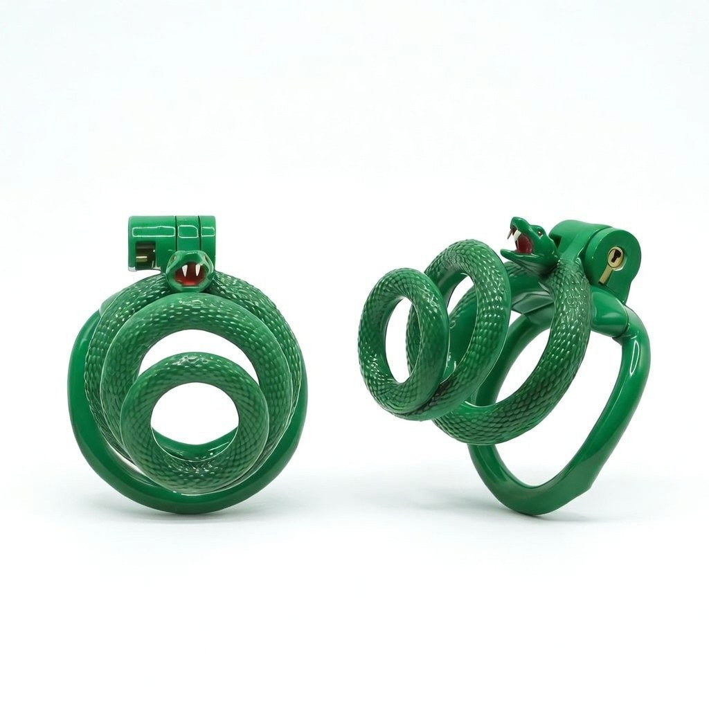 Snake-Shaped Resin Chastity Cage – Spiral Wrap Design | Lightweight, Breathable & Secure Fit