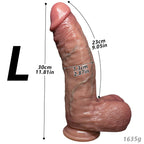 Ultra Thick Extra Long Realistic Dildo with Balls & Suction Base - Tarisss Sex Toy Store