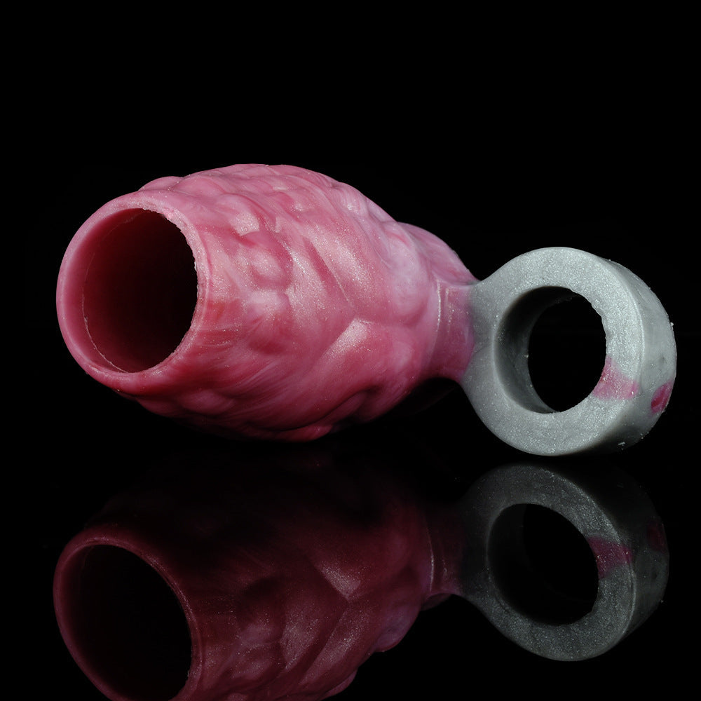 Big Knotted Cock Sleeve Extender - Built-in Penis Ring Fantasy Sex Toys for Men