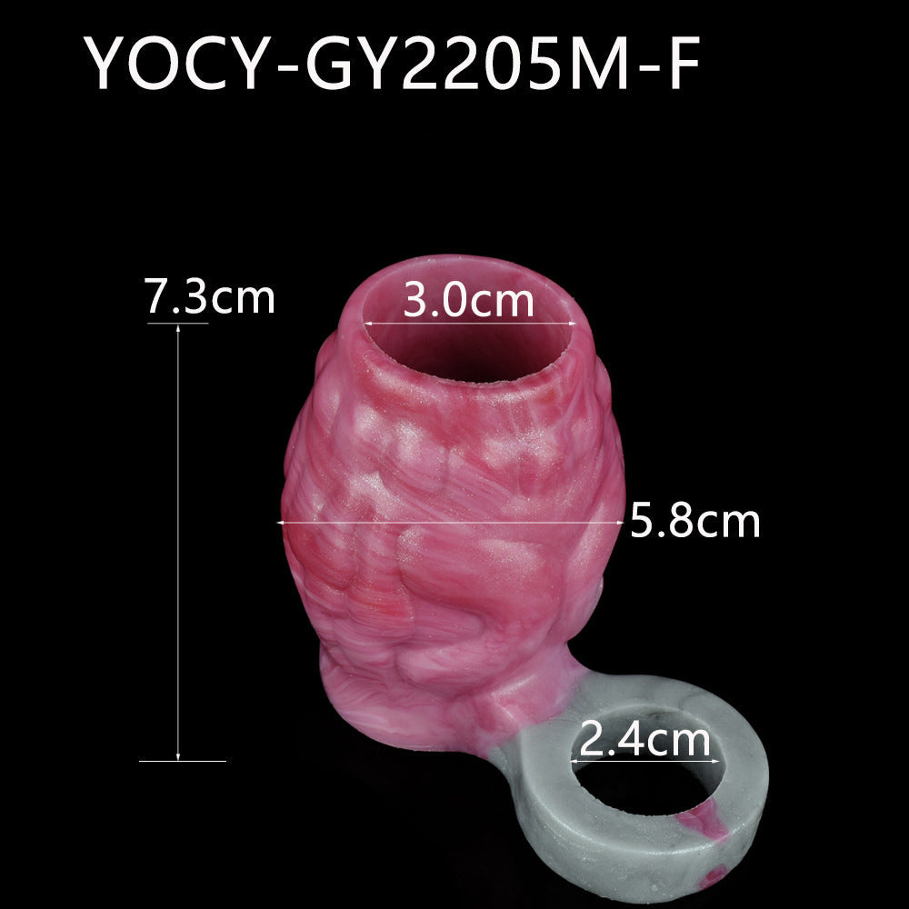 Big Knotted Cock Sleeve Extender - Built-in Penis Ring Fantasy Sex Toys for Men