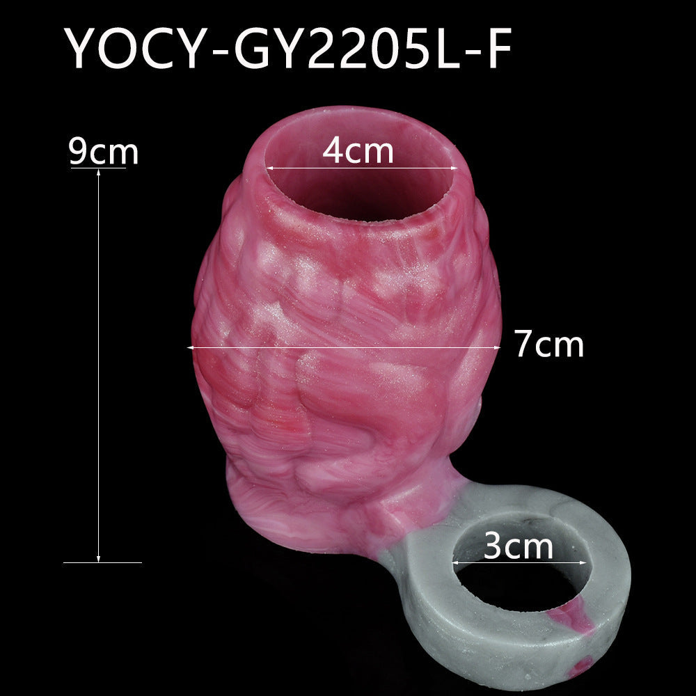Big Knotted Cock Sleeve Extender - Built-in Penis Ring Fantasy Sex Toys for Men
