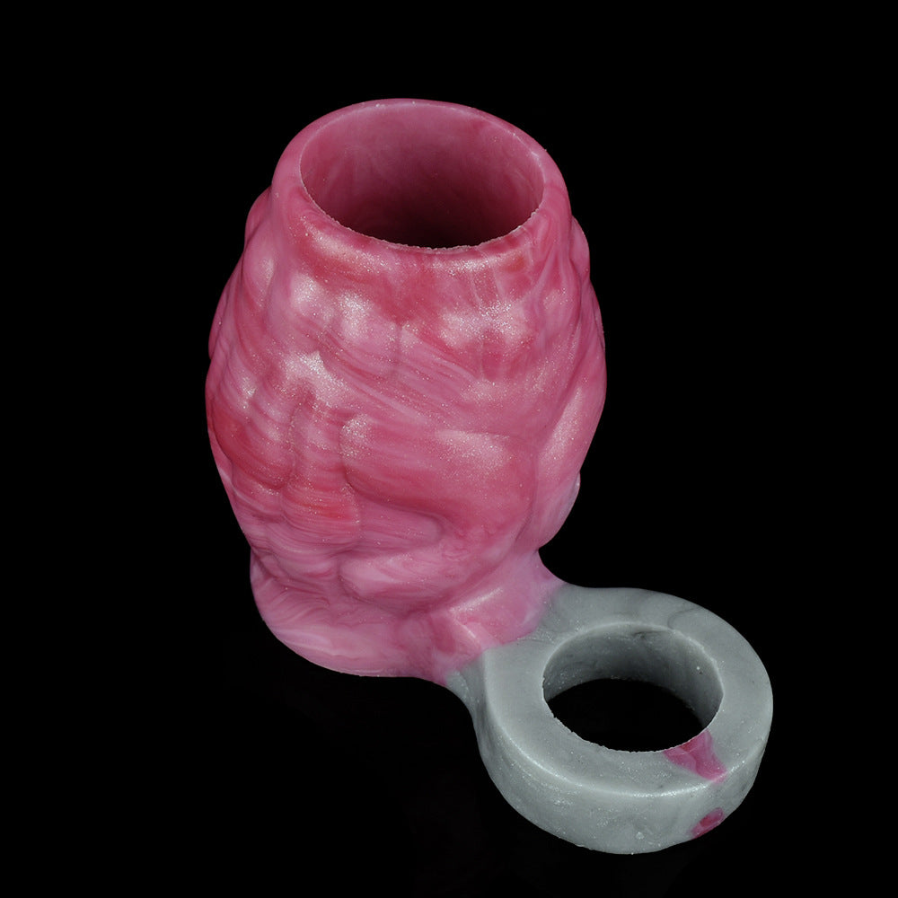 Big Knotted Cock Sleeve Extender - Built-in Penis Ring Fantasy Sex Toys for Men