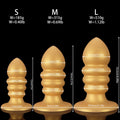 Golden Spiral Fantasy Anal Butt Plug & Fist Dildo – Silicone Expansion Toy with Suction Cup