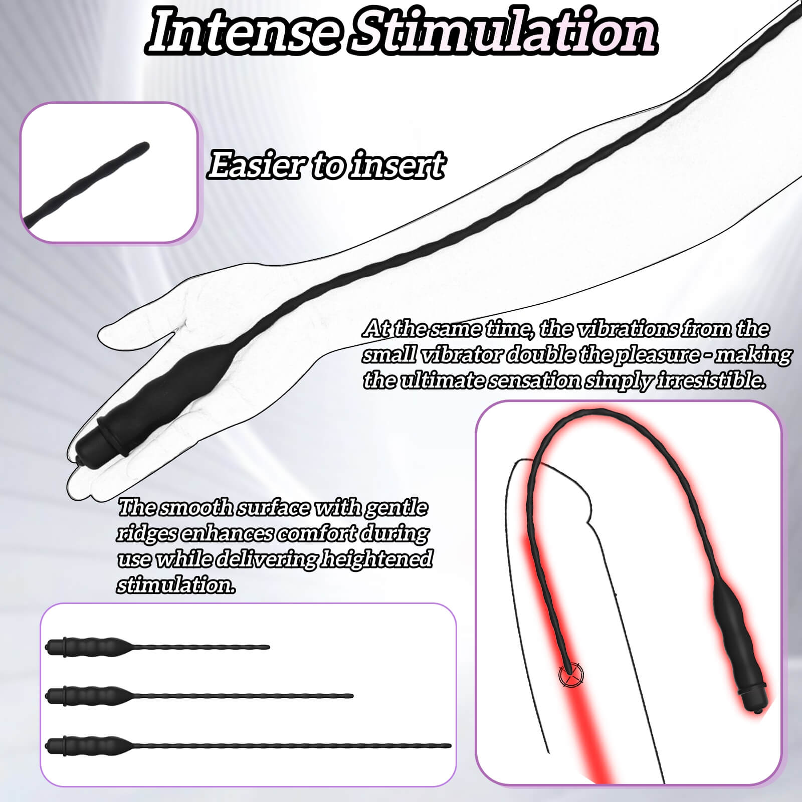 Urethral Sound with Removable Bullet Vibrator - Tarisss Sex Toy Store