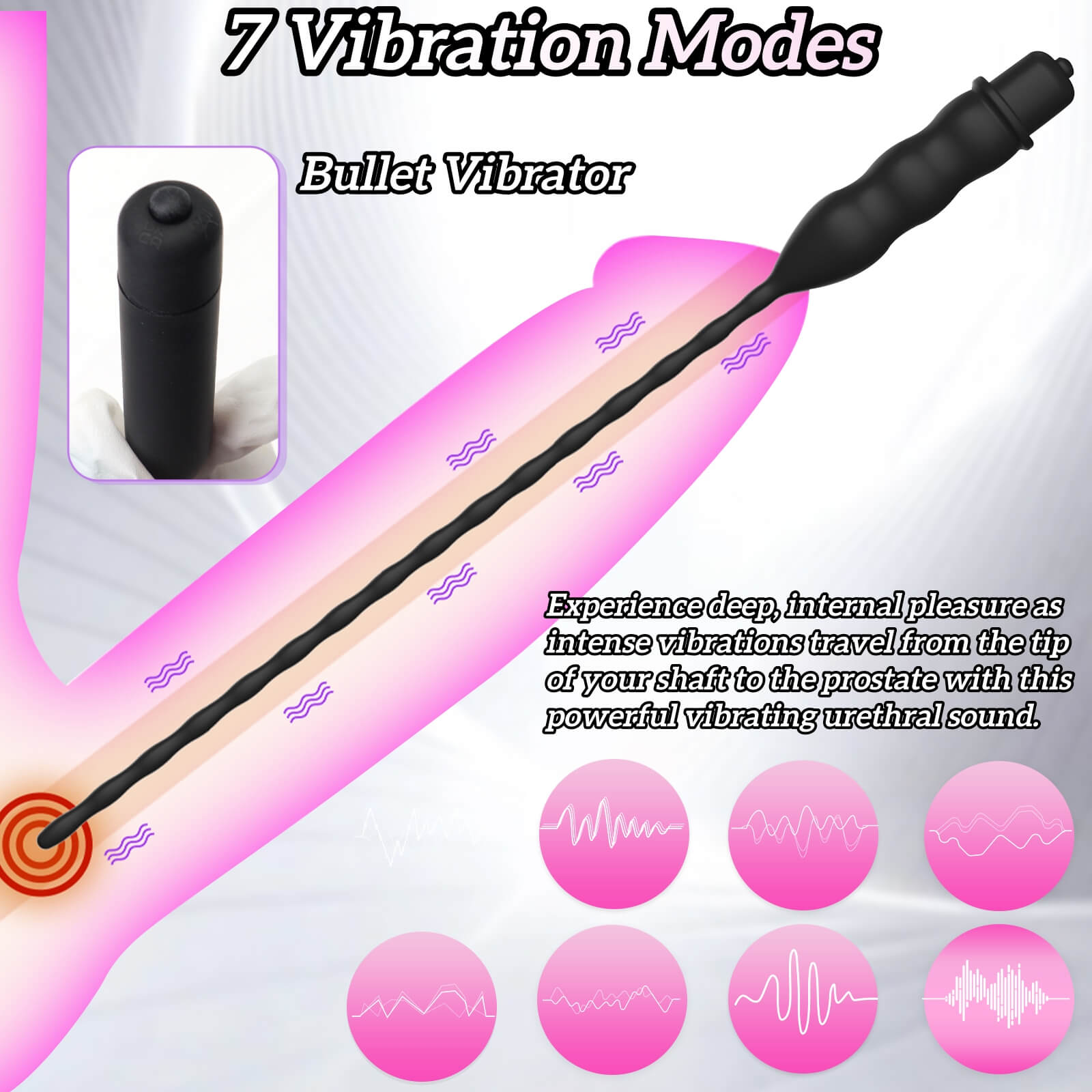 Urethral Sound with Removable Bullet Vibrator - Tarisss Sex Toy Store
