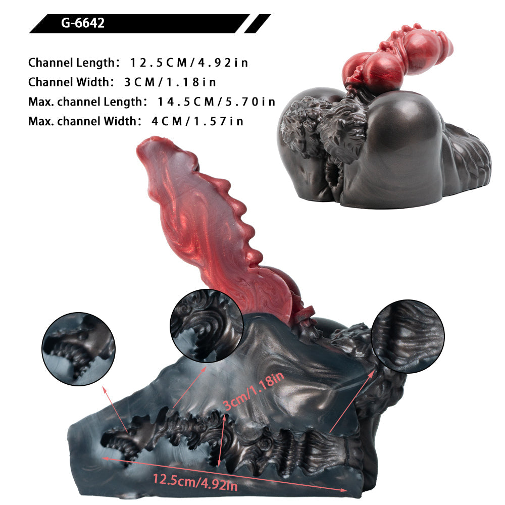 Alien Torso Pocket Pussy & Dog Dildo –  Fantasy Designed for Couple Sex Toy | Platinum Silicone