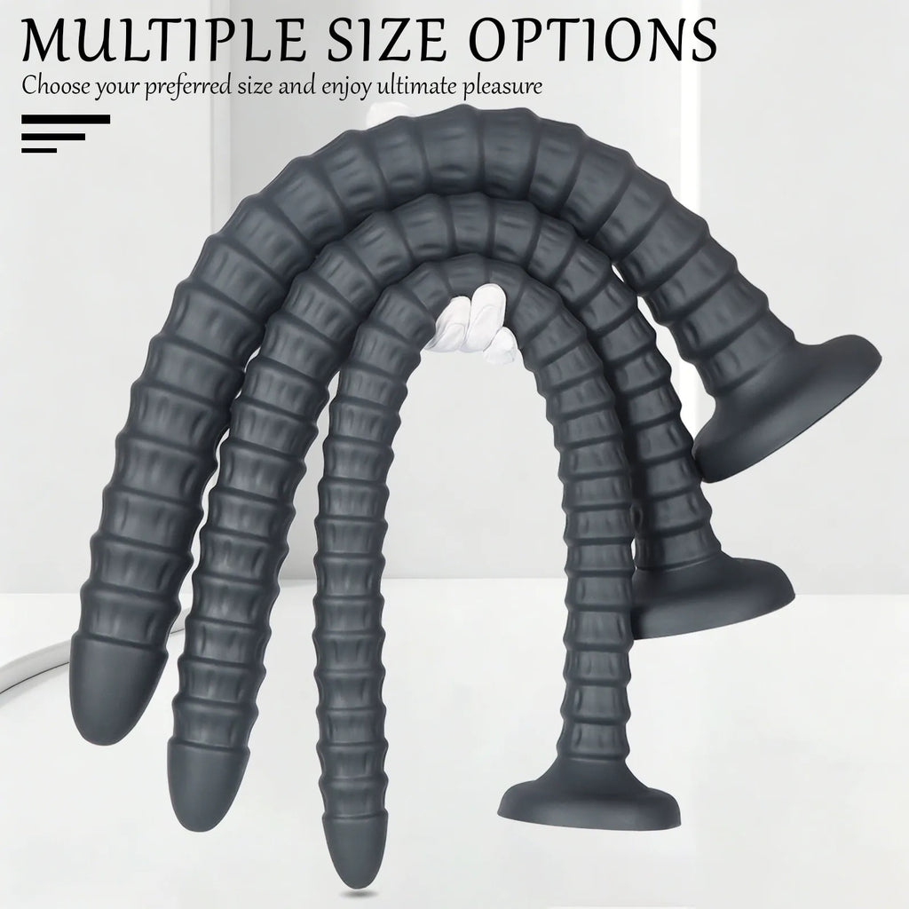 Extra Long Spiral Ribbed Dildo — Deep Penetration Fantasy Toy for Intense Vaginal Stimulation