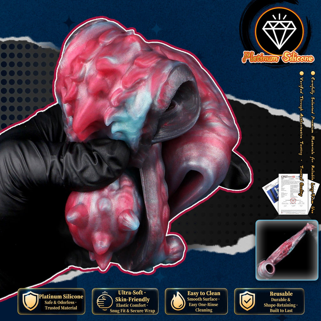 Ribbed Canine Knot Beast Cock Sleeve — Fantasy Penis Sleeve with Foreplay Grinding for Couples