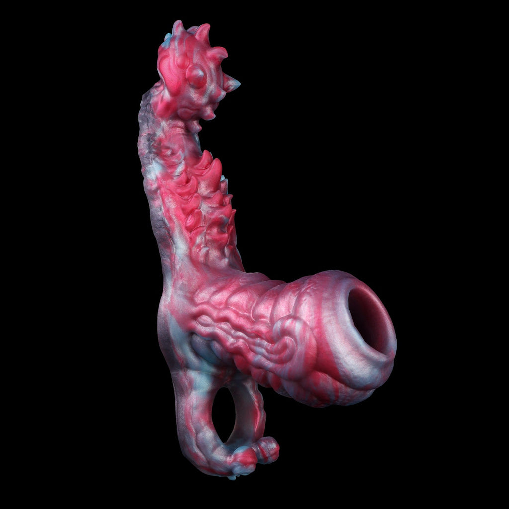 Ribbed Canine Knot Beast Cock Sleeve — Fantasy Penis Sleeve with Foreplay Grinding for Couples