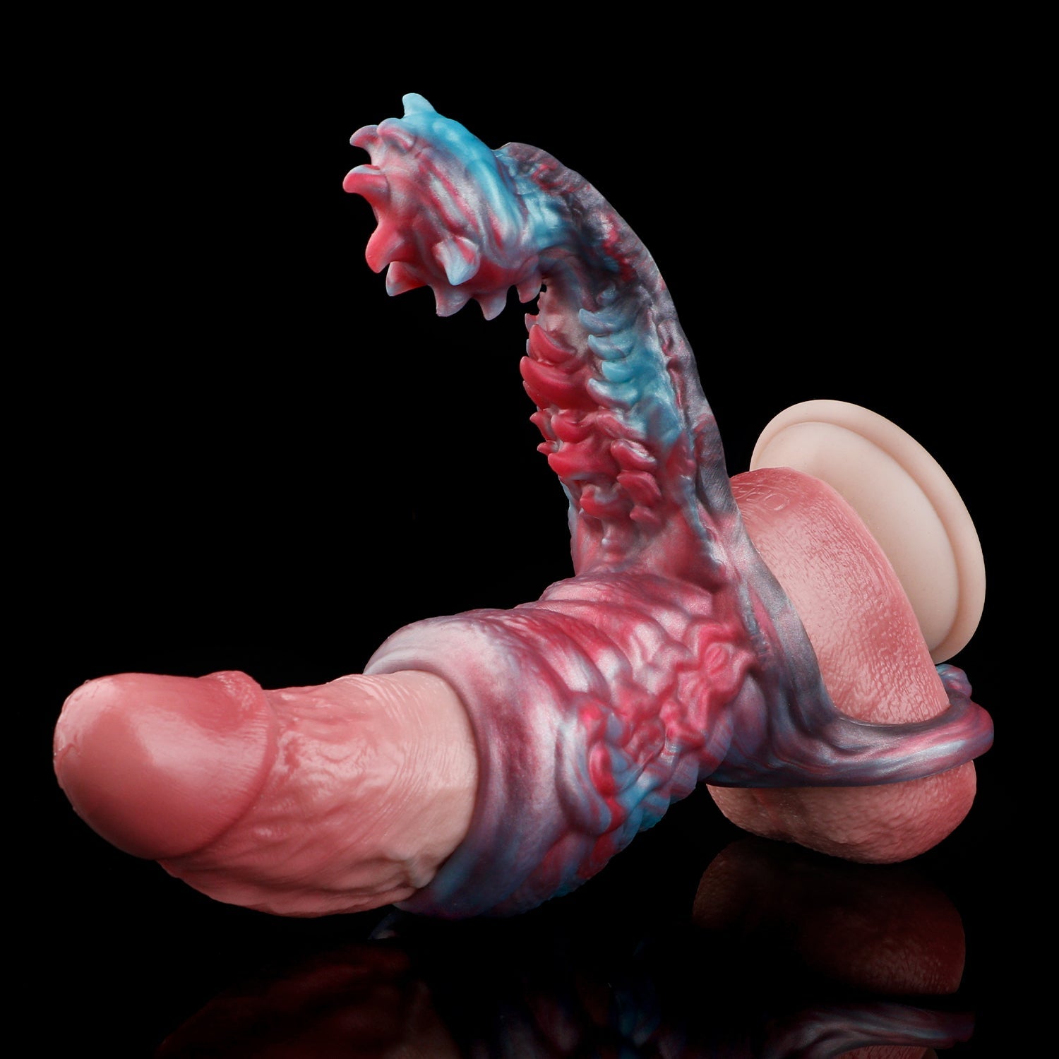 Ribbed Canine Knot Beast Cock Sleeve — Fantasy Penis Sleeve with Foreplay Grinding for Couples