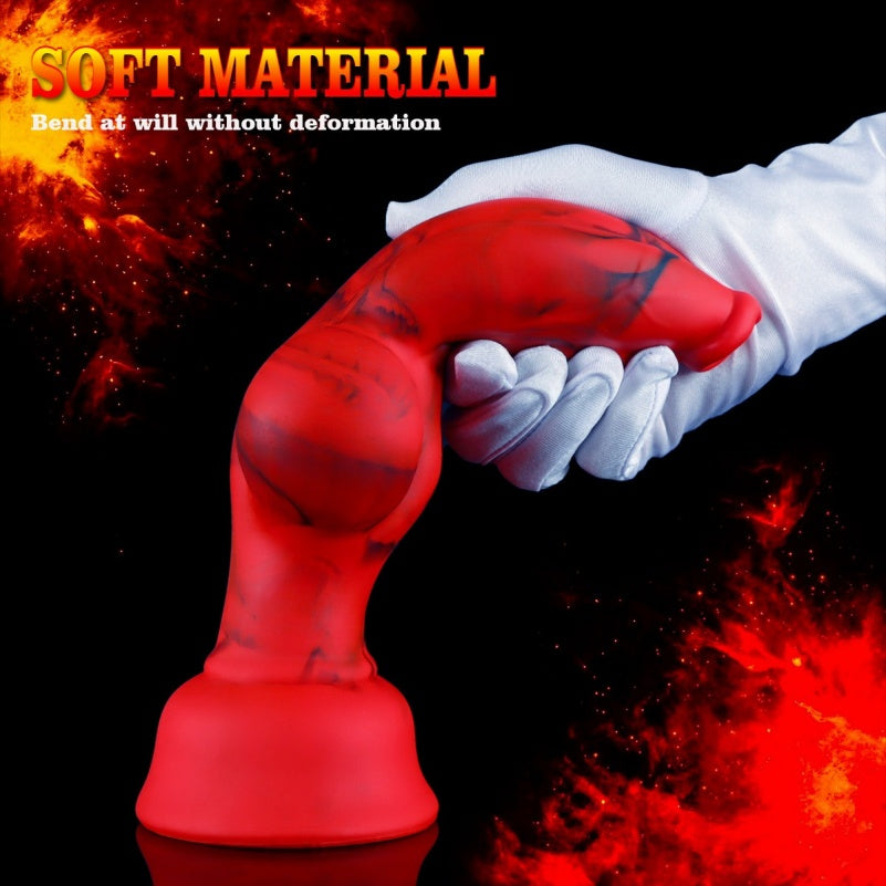 Domlust CrimsonKnot – Blood-Red Knotted Canine Dildo | Platinum Silicone | S–XL Beast Sex Fantasy