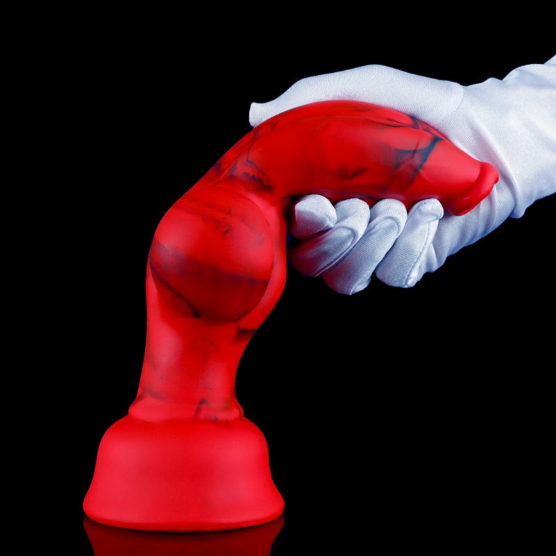 Domlust CrimsonKnot – Blood-Red Knotted Canine Dildo | Platinum Silicone | S–XL Beast Sex Fantasy