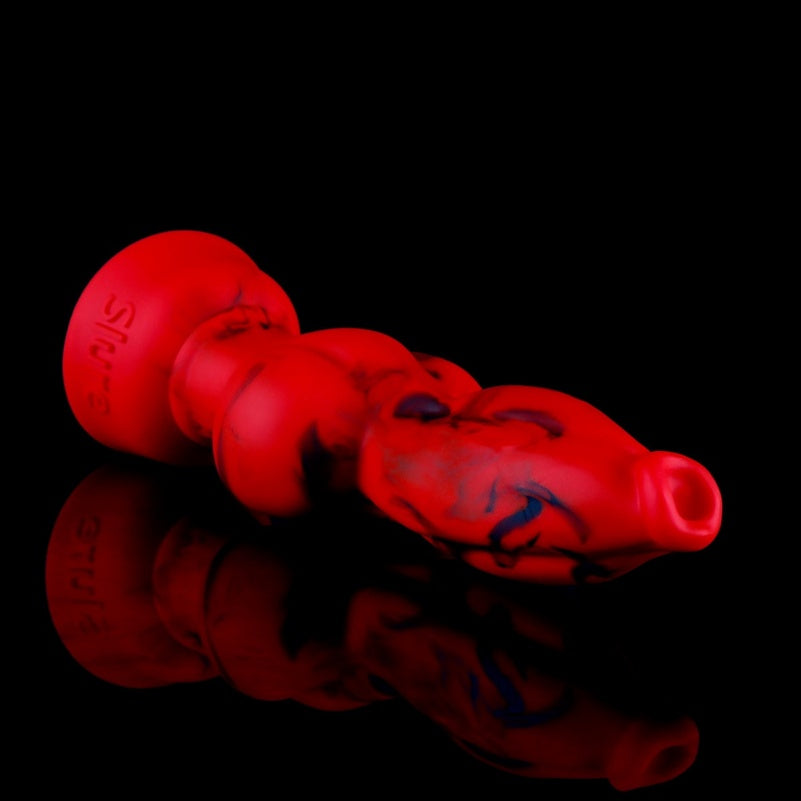 Domlust CrimsonKnot – Blood-Red Knotted Canine Dildo | Platinum Silicone | S–XL Beast Sex Fantasy