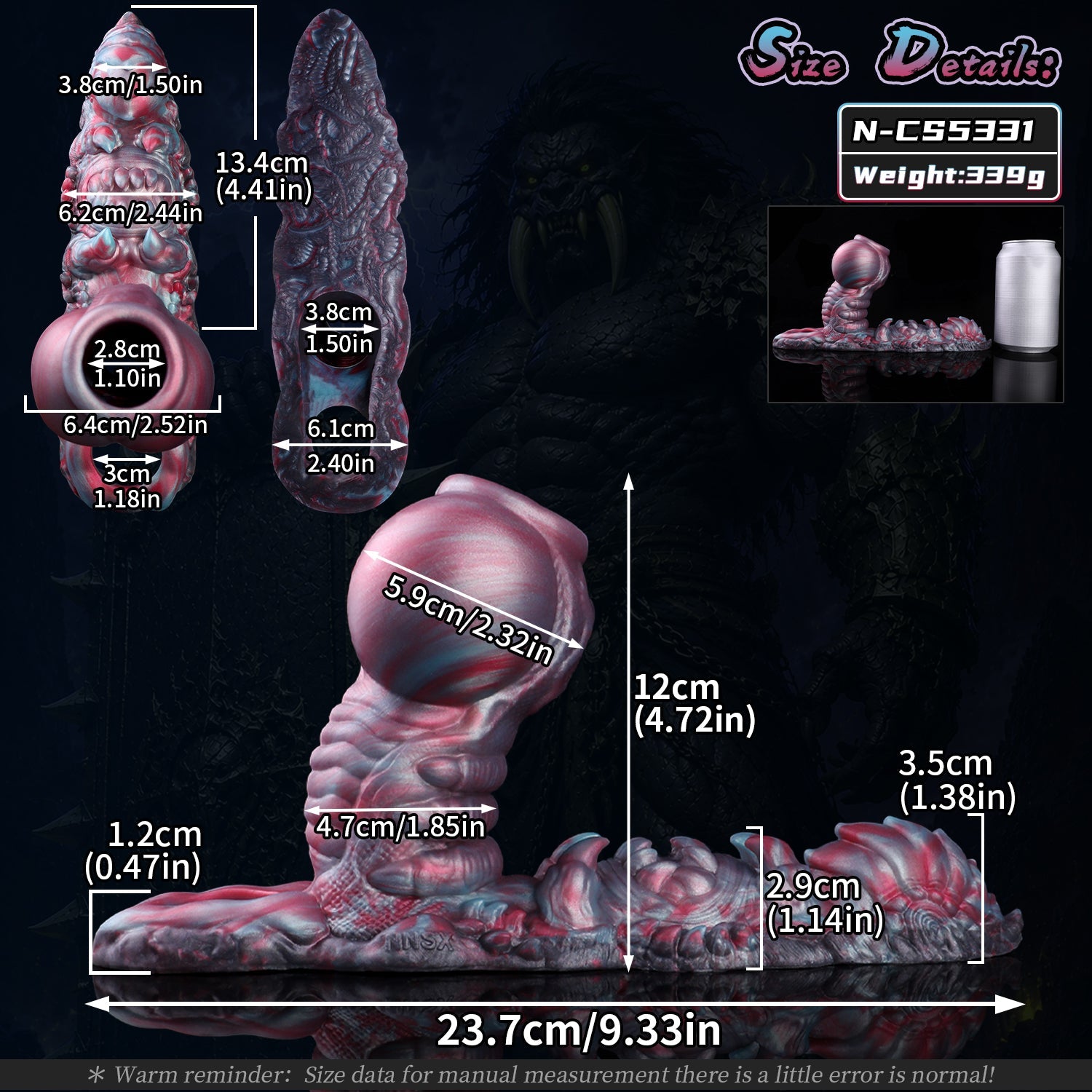 Canine Knot Beast Cock Sleeve with Grinding Plate — Fantasy Penis Extender for Couples