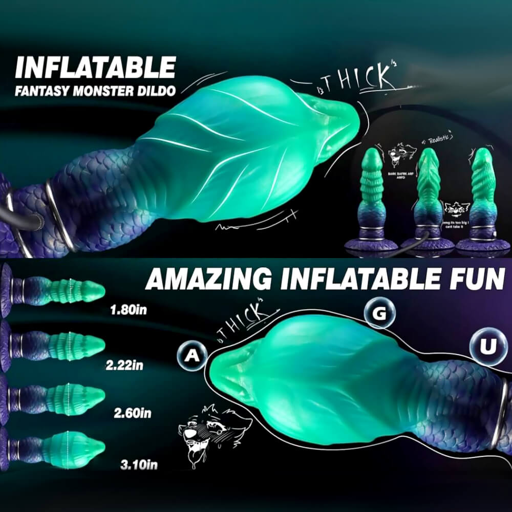Venom 7 Inch Fantasy Monster Inflatable Knot Dildo - Tarisss Sex Toy Store