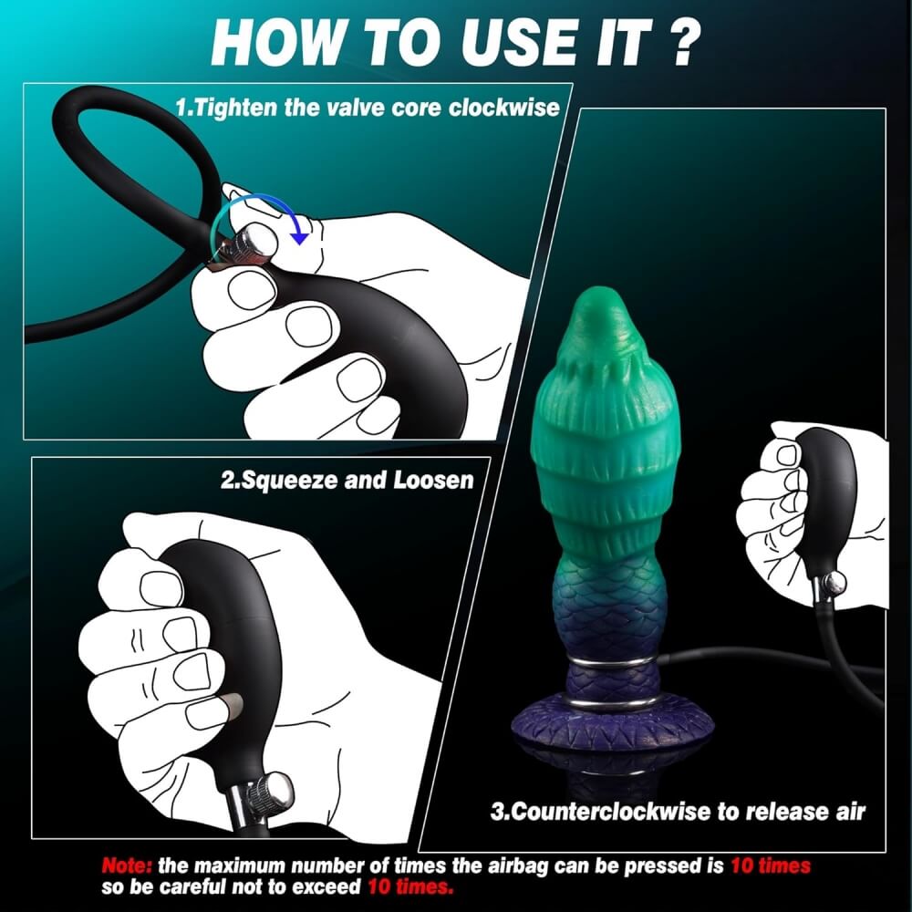 Venom 7 Inch Fantasy Monster Inflatable Knot Dildo - Tarisss Sex Toy Store