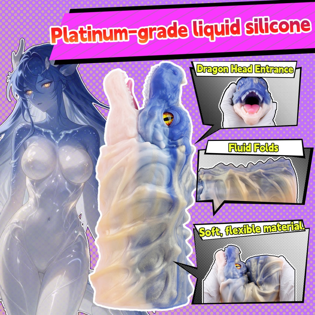 Voraxelle Dragon Pocket Pussy – Platinum Silicone Masturbator Sleeve with Vacuum Pump | Domlust