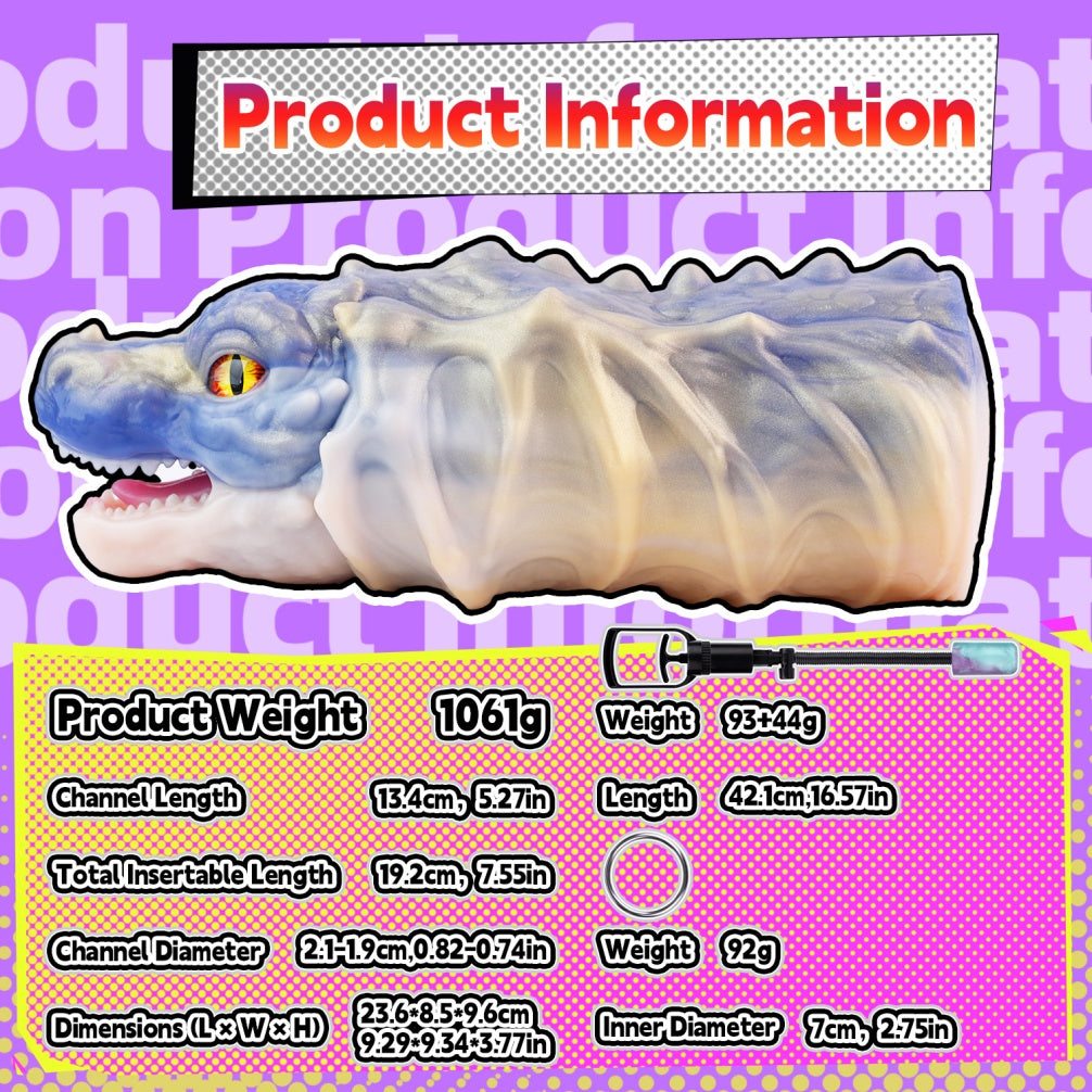 Voraxelle Dragon Pocket Pussy – Platinum Silicone Masturbator Sleeve with Vacuum Pump | Domlust