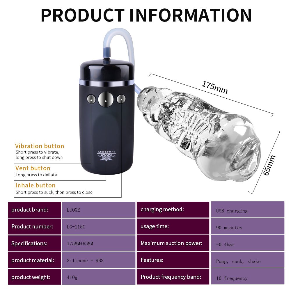VibeCore Suction & Pulse Masturbator - Tarisss Sex Toy Store