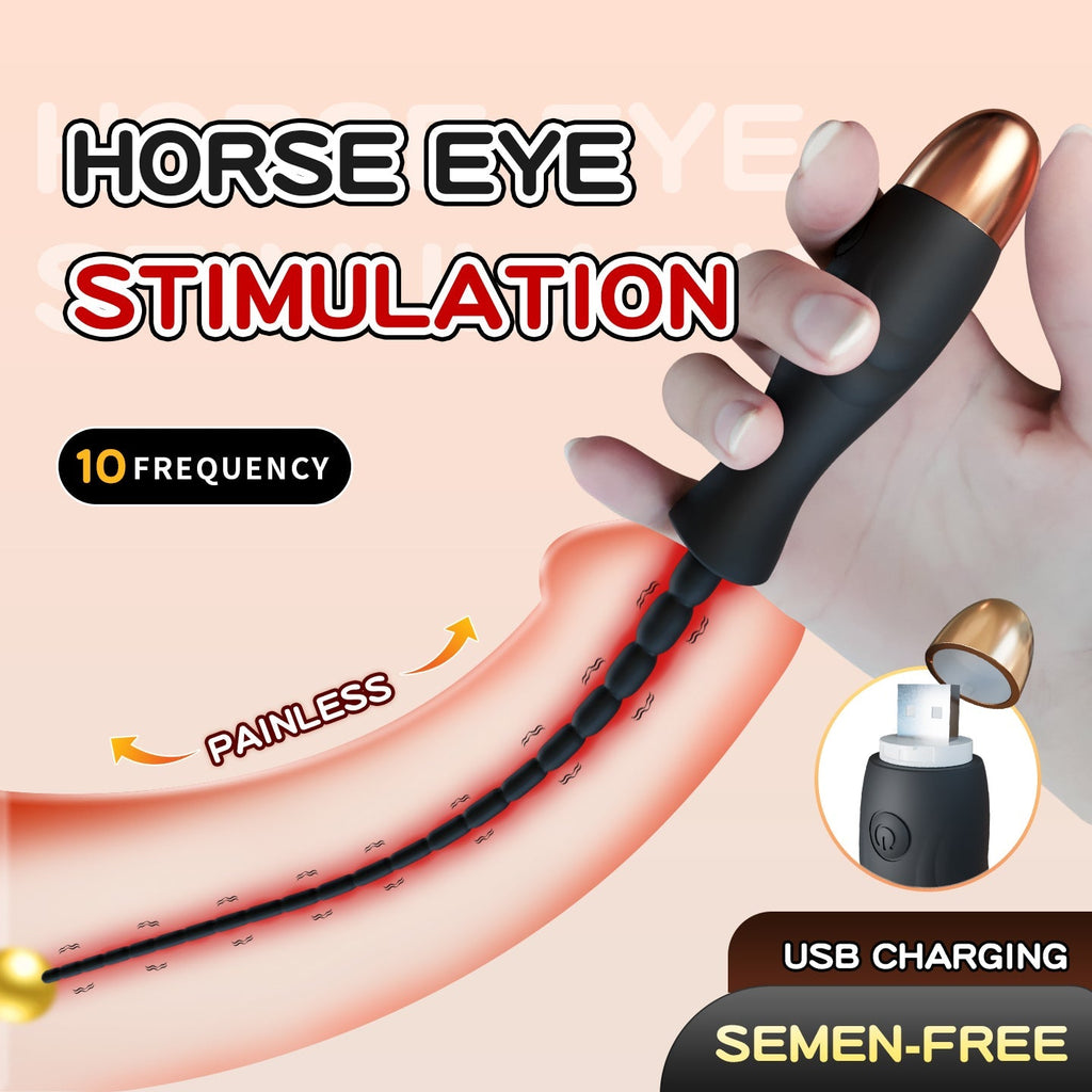 Vibrating Silicone Urethral Sound with Flexible Beaded Shaft - Tarisss Sex Toy Store