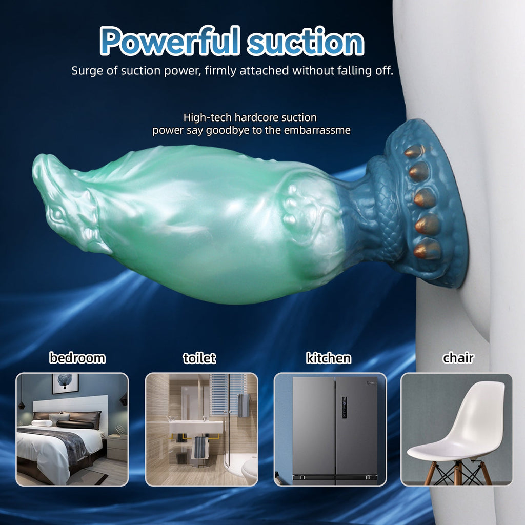 Inflatable Dragon Knot Dildo with Suction Cup – Expandable Fantasy Silicone Toy for G-Spot Stimulation & Knotting Pleasure