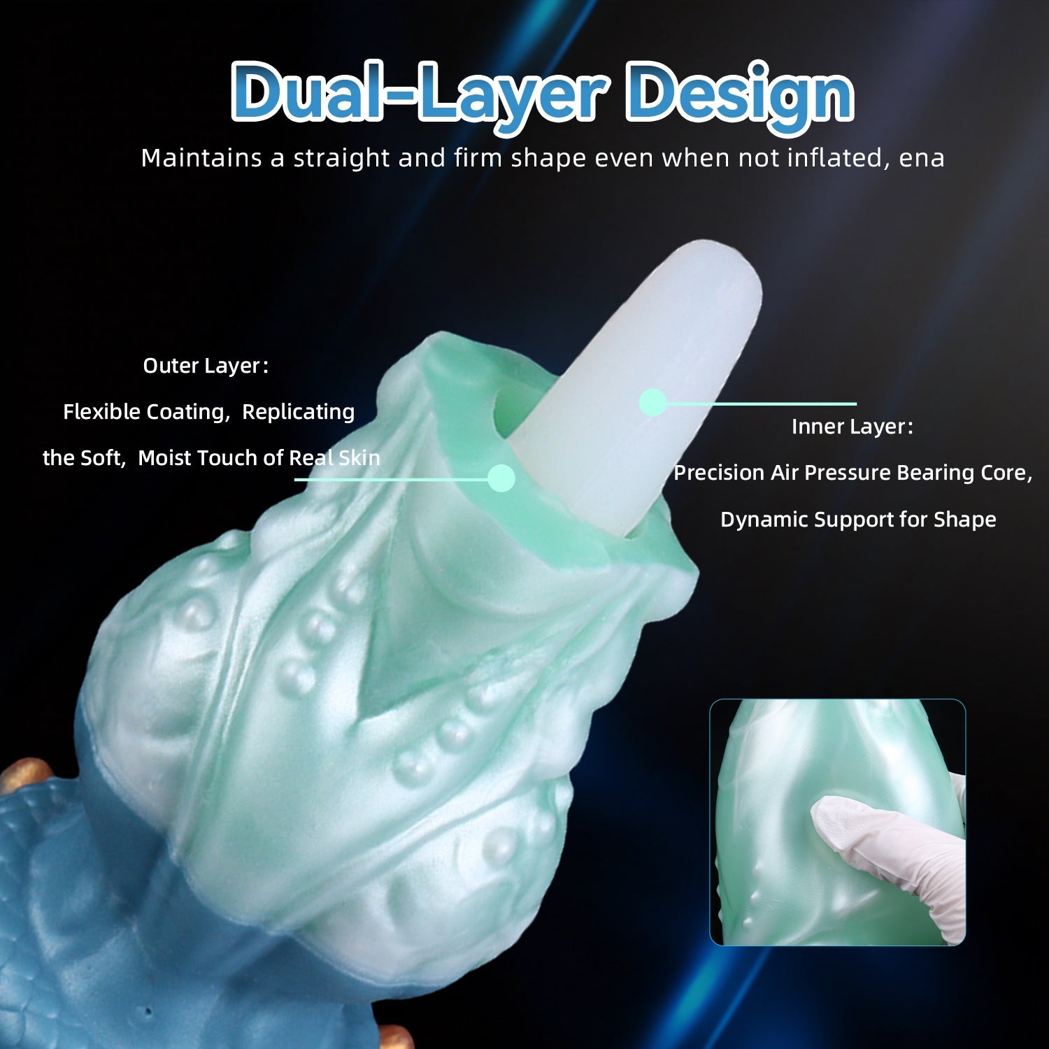 Inflatable Dragon Knot Dildo with Suction Cup – Expandable Fantasy Silicone Toy for G-Spot Stimulation & Knotting Pleasure