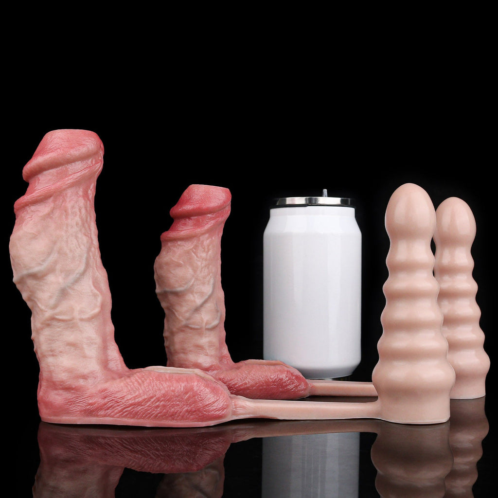 Realistic Silicone Cock Sleeve with Vibrating Butt Plug — Dual Stimulation for Men Who Want More