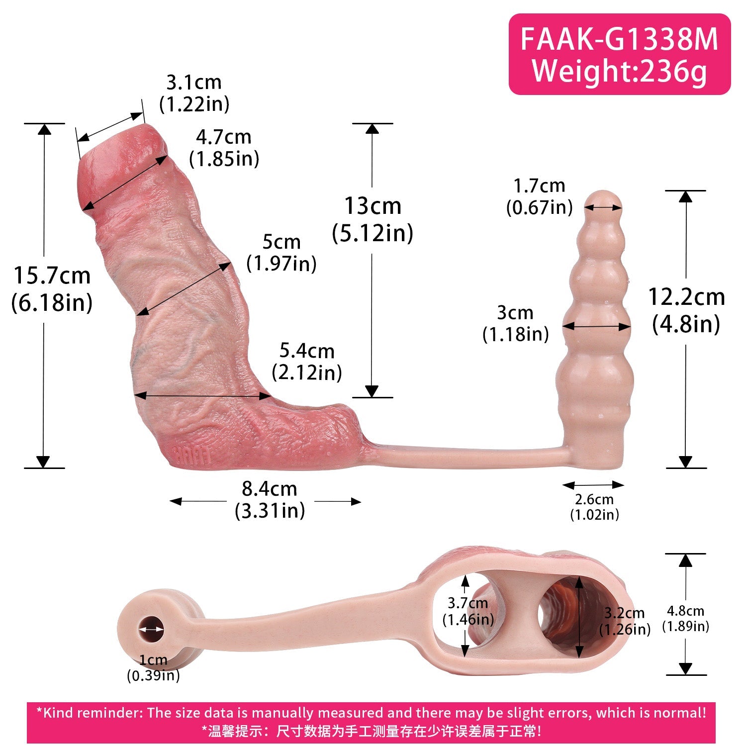 Realistic Cock Sleeve with Vibrating Butt Plug — 2-in-1 Silicone Penis Extender & Prostate Massager for Men