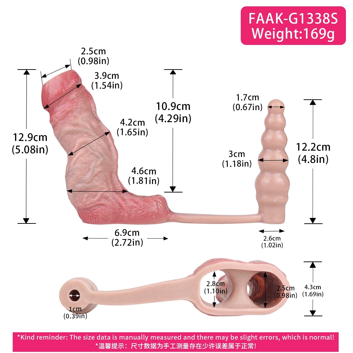 Realistic Cock Sleeve with Vibrating Butt Plug — 2-in-1 Silicone Penis Extender & Prostate Massager for Men