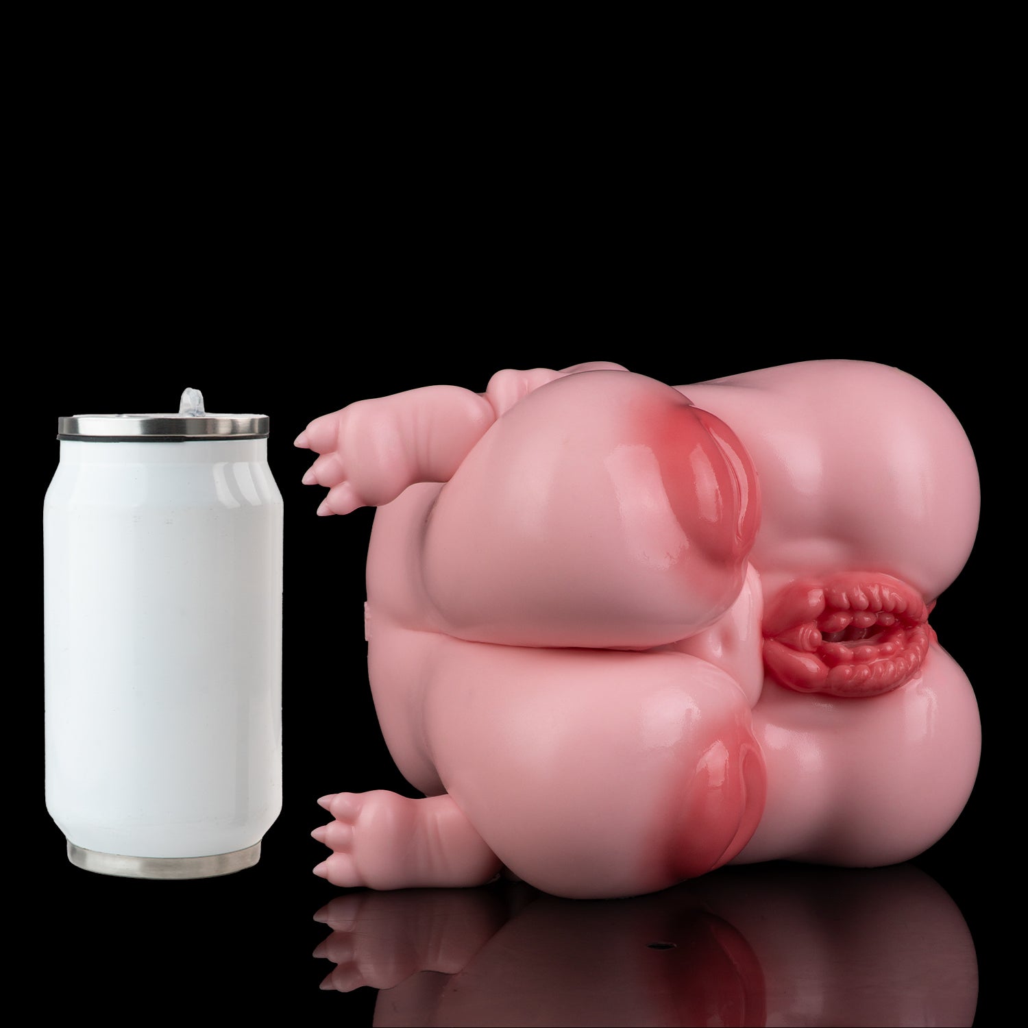 Chubby Bear-Girl Fantasy Sex Doll Torso — Dual-Channel Furry Masturbator with Soft Breasts & Raised-Hip Pose