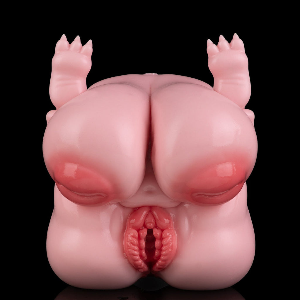 Chubby Bear-Girl Fantasy Sex Doll Torso — Dual-Channel Furry Masturbator with Soft Breasts & Raised-Hip Pose