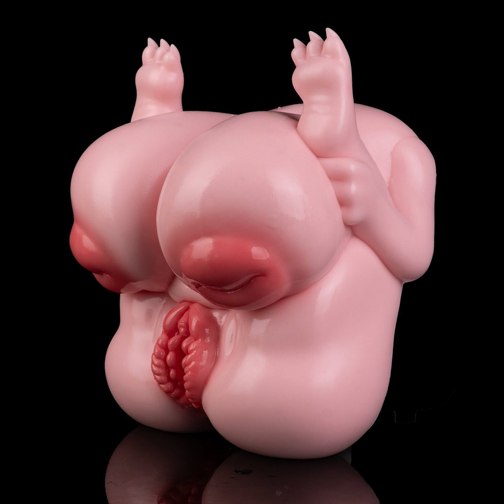 Chubby Bear-Girl Fantasy Sex Doll Torso — Dual-Channel Furry Masturbator with Soft Breasts & Raised-Hip Pose