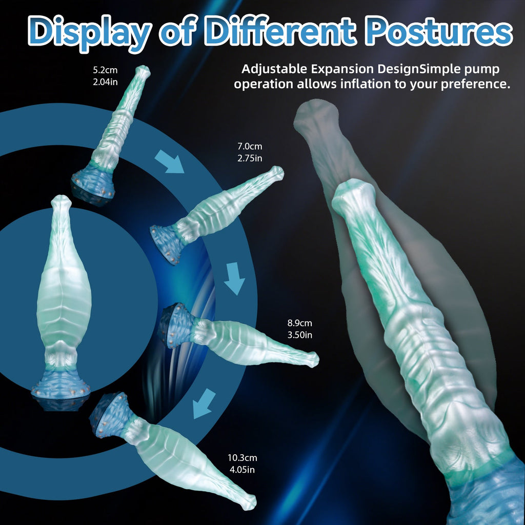 Fantasy Silicone Inflatable Horse Dildo -Expands Inside You for Deep G-Spot Stimulation