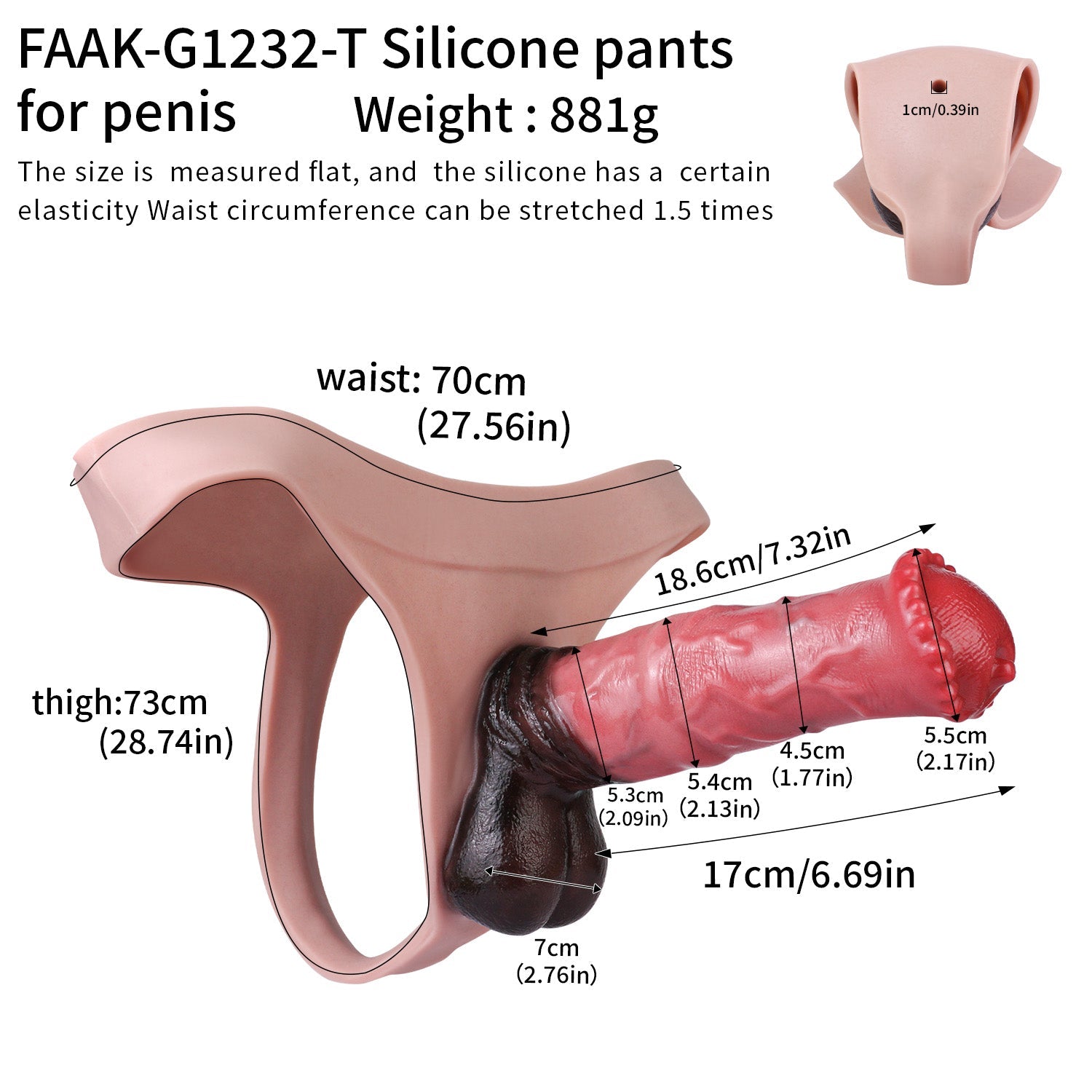 Realistic Horse Cock Sleeve Panty – Platinum Silicone Penis Extender Underwear for Hands-Free Wear